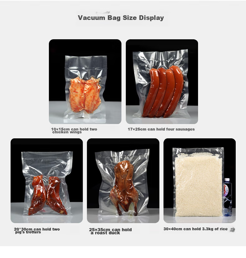 Jinghuisichuang Vacuum Food Bags [Textured 20*30cm], PE+PA Fresh-Sealing Bags, Air-Drawn Compressed Packaging Bags, 50 Pieces 7