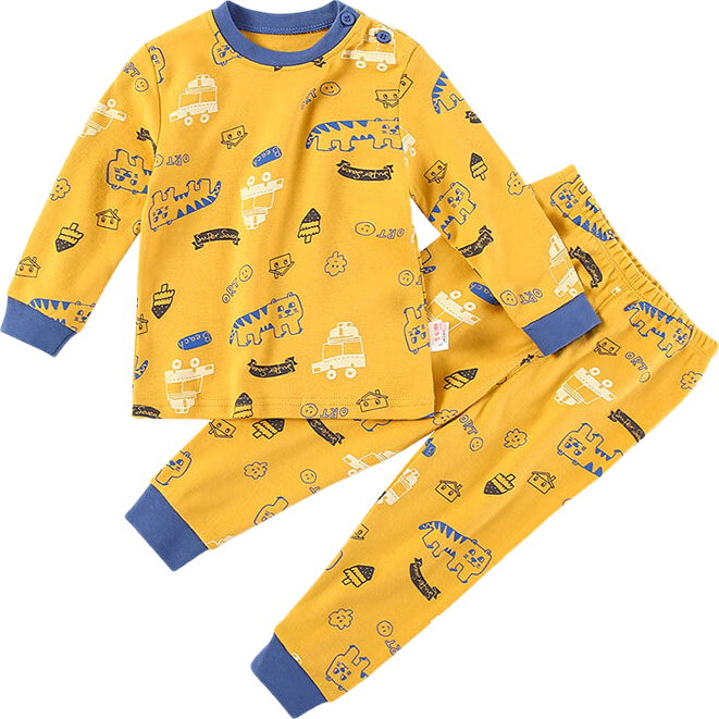 YUZHAOLIN Children's Pajamas for Boys And Girls, Autumn Underwear Set, Pure Cotton Inner Wear, 10A Antibacterial And Anti-Static, Cartoon Little Tiger Desig