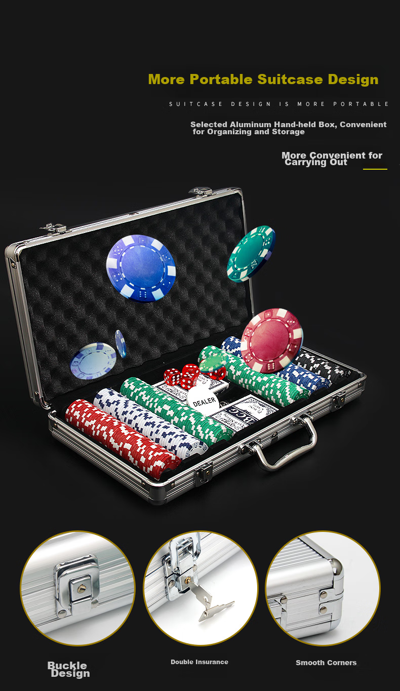 Huasheng Poker Chips Double-Sided Texas Hold'em 500 Code Dice Set H-025, 500 Pieces, Mahjong Chip Set 3