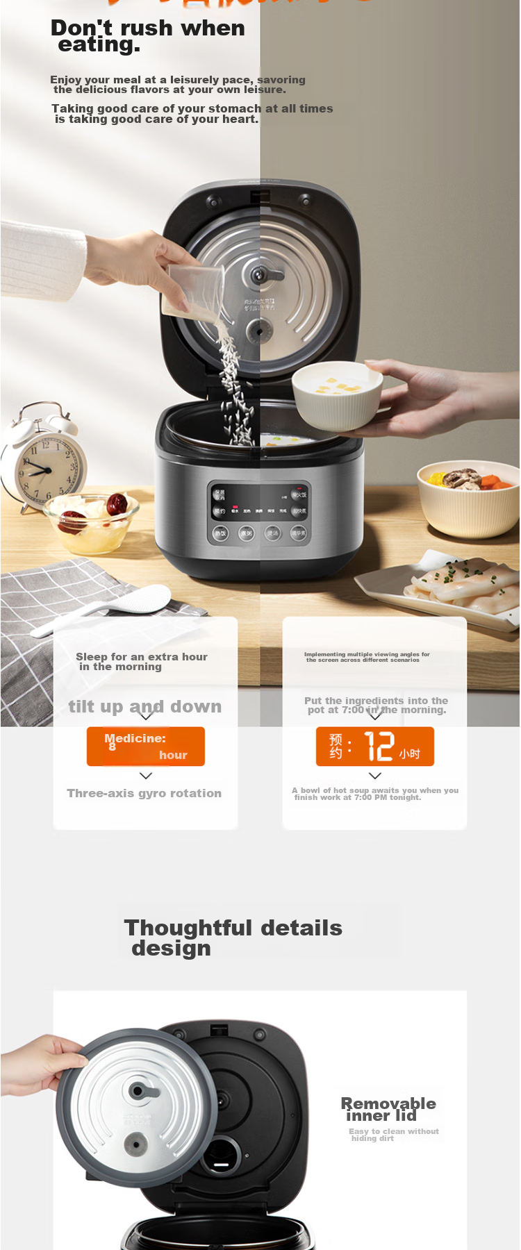 Joyoung Rice Cooker, 3L Large Capacity, High Power, Smart Reservation Cooking, Anti-Overflow, Home Mini Rice Cooker, F-30FZ630 27