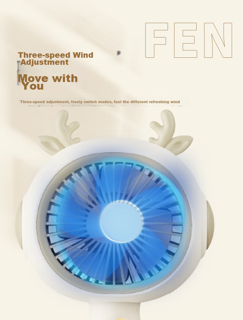 Ouliwen Small Handheld Fan for Desktop And Bed, USB Rechargeable, Low Noise, Three Speeds, Portable Mini High-Power Electric Fan for Office And Dormitory, My Little Pony Blue 4