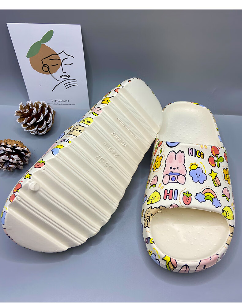CARTELO Women's Slippers with Squishy Feel, Home Slippers, Slide Sandals, Bathroom Slippers, Women's Shoes 0824 Animal Park 36-37 17