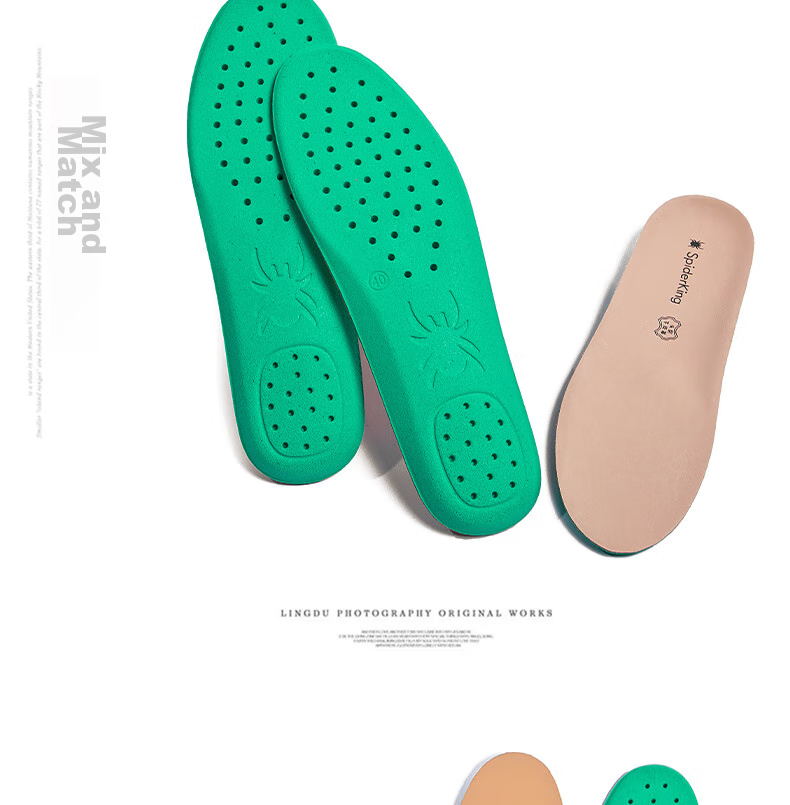 SPIDER KING Leather Shoe Insoles for Men, Business Cowhide Breathable Sweat-Absorbing Shock-Absorbing Sports All-Season Universal, Khaki (Men's) Size 40 10