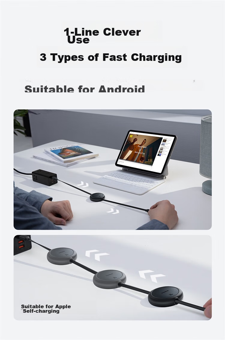Baseus Retractable Type-C Data Cable, 3A Fast Charging Cord, Compatible with Apple 15/16 Pro Max/Huawei Mate70, Charging Cable for Xiaomi Phones, Carplay, Car-Mounted, 1 Meter 3