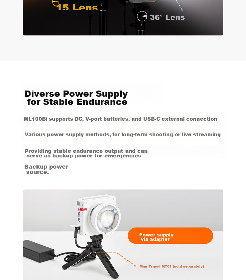 Godox ML100Bi Photography Light, Dual Color Temperature Adjustable, Portable Night Shooting Light, Portrait Fill Light, Outdoor Studio Film Video Camera Light [ML100Bi Kit1 Set] 8