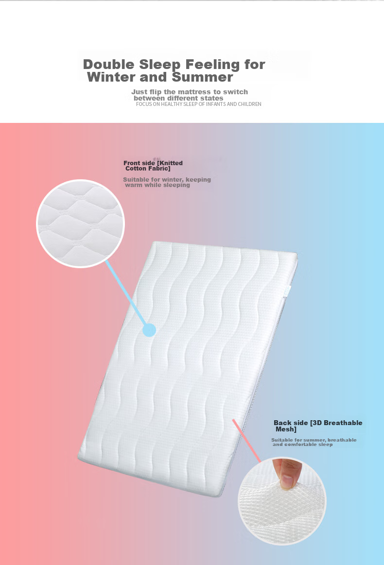Zhibei Baby Latex Coconut Palm Mattress, Newborn Mattress, Infant Sleeping Pad, Children's Modular Bed Coir Mat, 110X61X5 8
