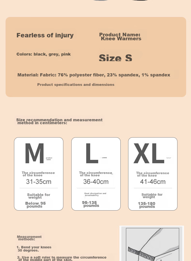 Li-Ning Knee Brace, Warm, for Men And Women, Suitable for Elderly with Cold Legs, Arthritis Protection Sleeve, Inner Wear, Autumn And Winter Leg Guard, Thickened, Cold-Proof Protective Gear 16