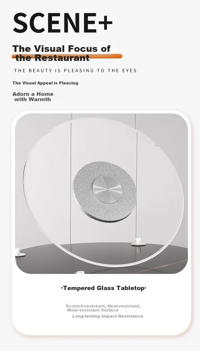Yilinju Dining Table Lazy Susan, Tempered Glass Turntable for Home Use, Round Table Rotating Plate, Household Dining Table Swivel Plate, Home Use 98 4