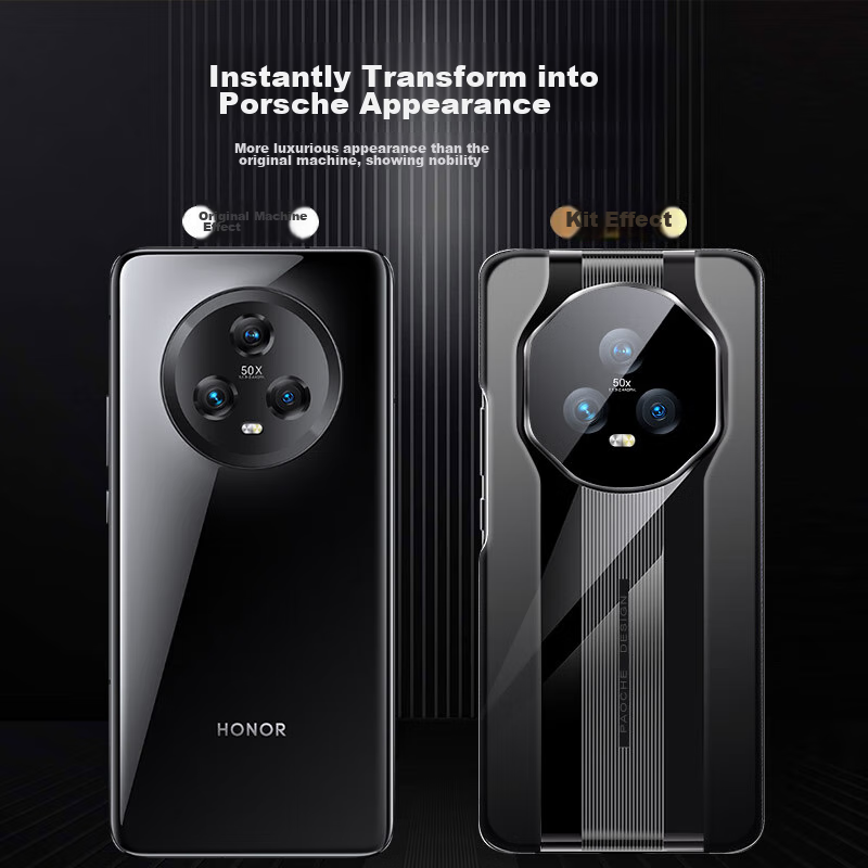 Керамическая накладка KEKLLE для Honor Magic5, ультратонкая, бизнес-стиль, черная, противоударная, с защитой камеры