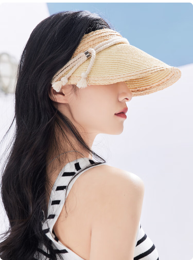 JIUMU Women's Sun Hat, Visor Cap, Straw Hat, Cool Hat, Summer Outdoor Face-Covering Hat for Women CW137 14