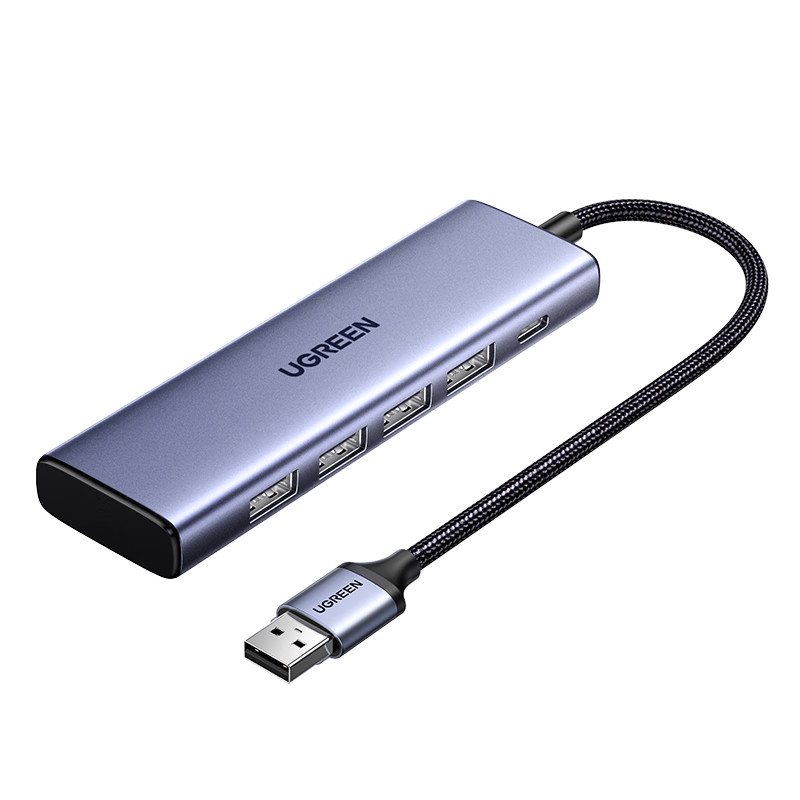 UGREEN USB3.2 Hub, 10Gbps Splitter, Multi-Port Expansion Dock, High-Speed Four-In Hub, Laptop One-To Extension Cable Converter