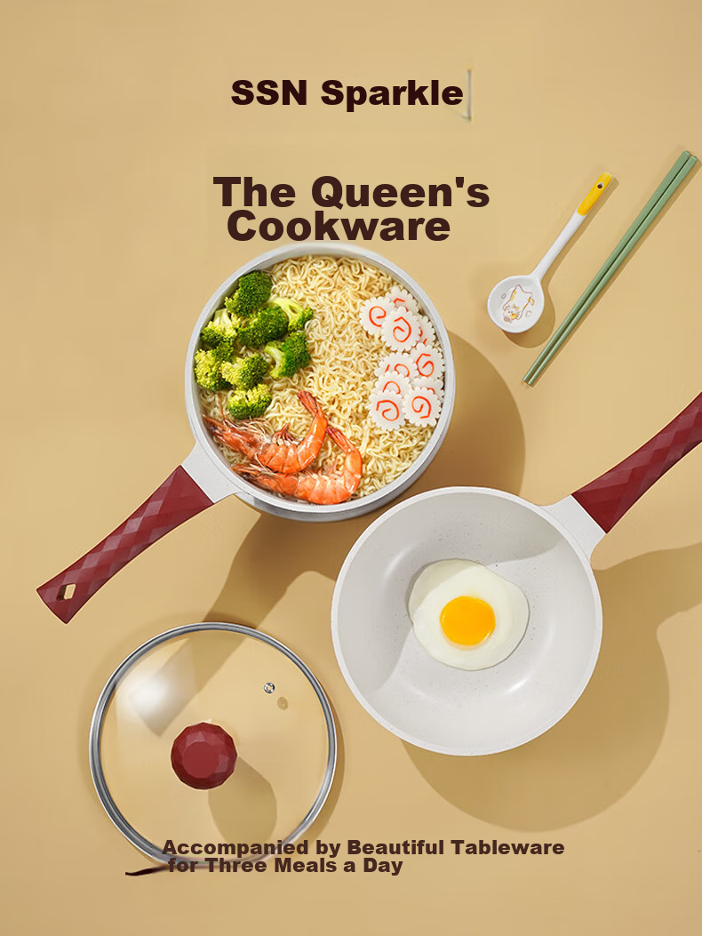 SSN Small Wok, Maifanshi Color Non-Stick Pan, Stir-Fry Pan, 22cm, Gas Stove, Single Serving Frying Pan, Induction Cooker for 1-2 People 4