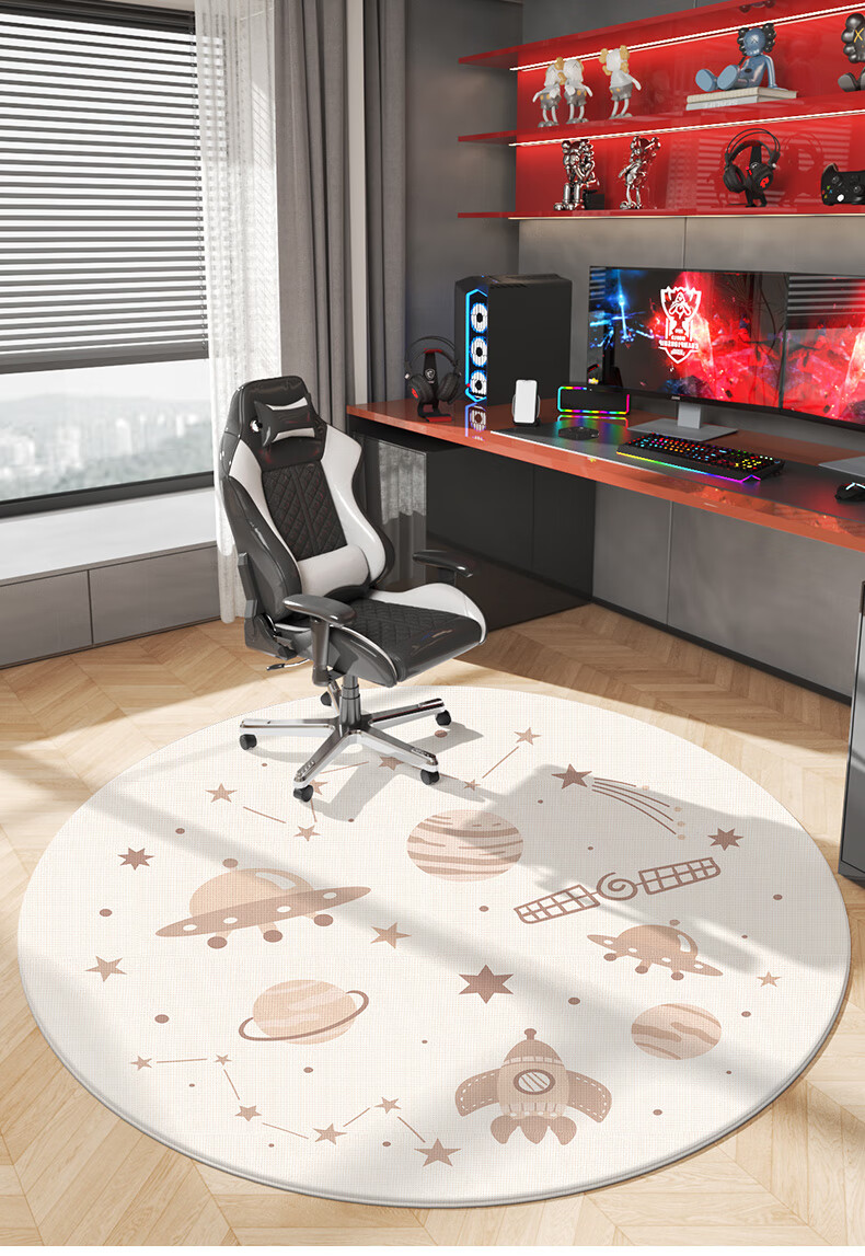 Dajiang Round Carpet Chair Mat for Swivel Chairs, Non-Slip Floor Mat for Study Room And Bedroom, 120x120cm 9