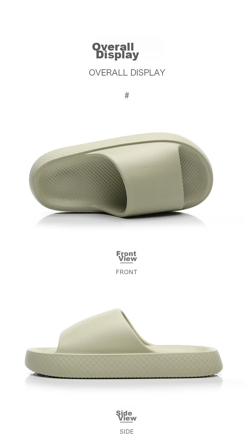 GUOLUOFEI Thick-Soled Slippers for Men, Summer Outdoor Wear, Squishy Feel, Indoor Couples Bathroom Shower Sandals, Gray, Size 44-45 10
