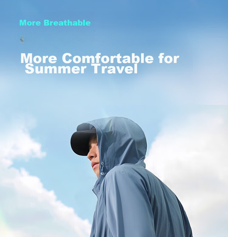 BOSIDENG Sun Protection Jacket for Men, Summer Outdoor Ice Silk Original Yarn Fishing Shirt, Cool Breathable Sports Cycling Hooded Coat 9