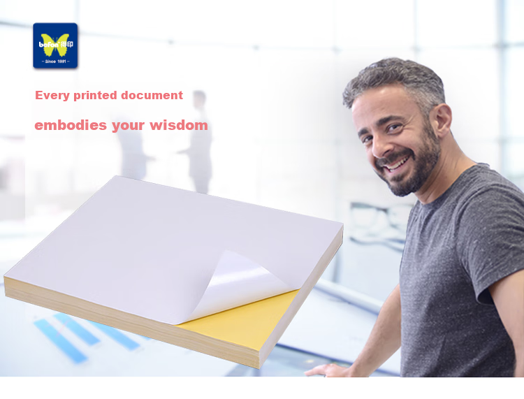 Befon A4 Self-Adhesive Coated Paper, Adhesive Sticker, Computer Printing Label Paper, Coated 210*297mm, 100 Sheets/pack 6