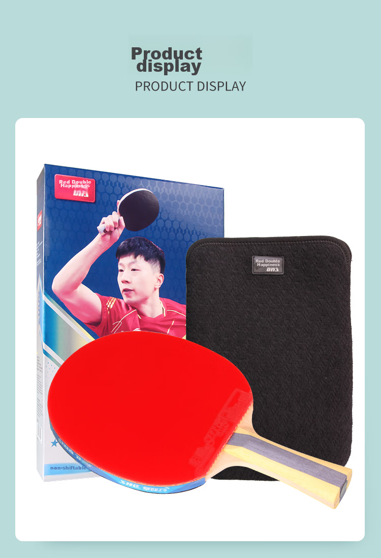 DHS Kuangbiao Table Tennis Racket, Penhold Grip, Double-Sided Reverse Rubber, Combination of Looping And Fast Attack, 5-Star Single Racket H5002 (With Racket Cover) 9