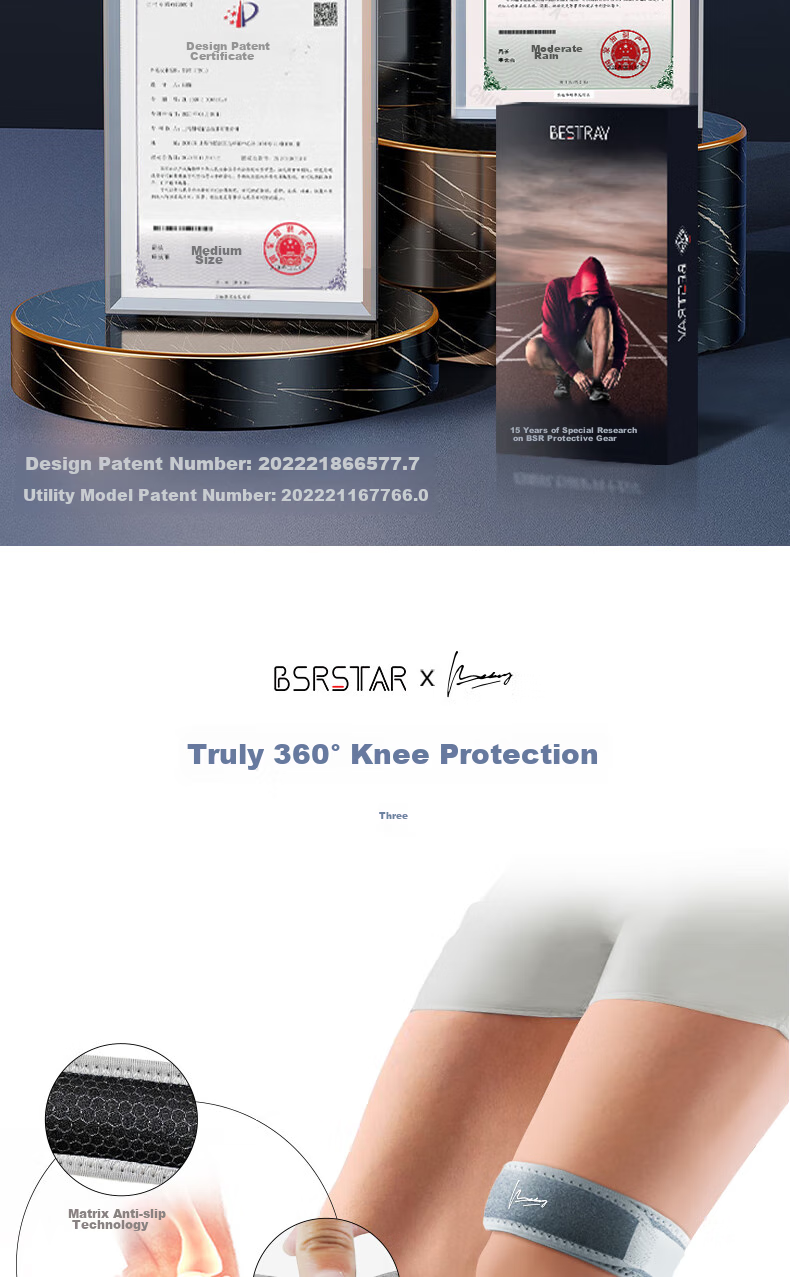 Bestray Thin Knee Brace Patellar Support for Men's Running And Women's Badminton, Professional Knee Protection Gear 8