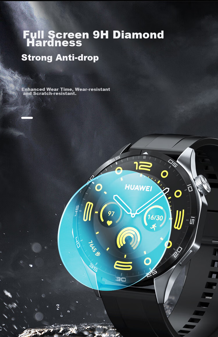 Stiger [3-Pack Premium] Screen Protector for Huawei GT5, Tempered Glass Film for Watch GT5 Case, Full Coverage High Definition Anti-Drop Fingerprint-Resistant Protective Film for 41mm Watch Face 6