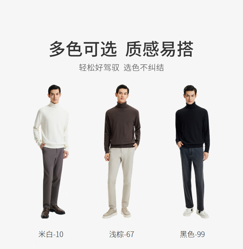 Goldlion Men's Simple Half-Zip Casual Knit Sweater with Cashmere/Wool, Fall/Winter 2025 9
