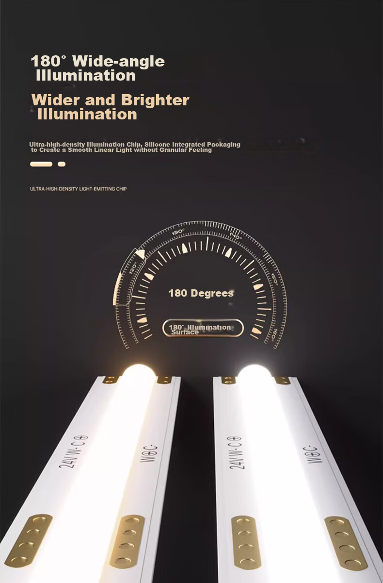 JIAOJIAOZHE COB LED Strip Light, Low Voltage Linear Light, Recessed Adhesive Strip, 24V Living Room Ceiling Line Light, 10 Meters Cool White 3