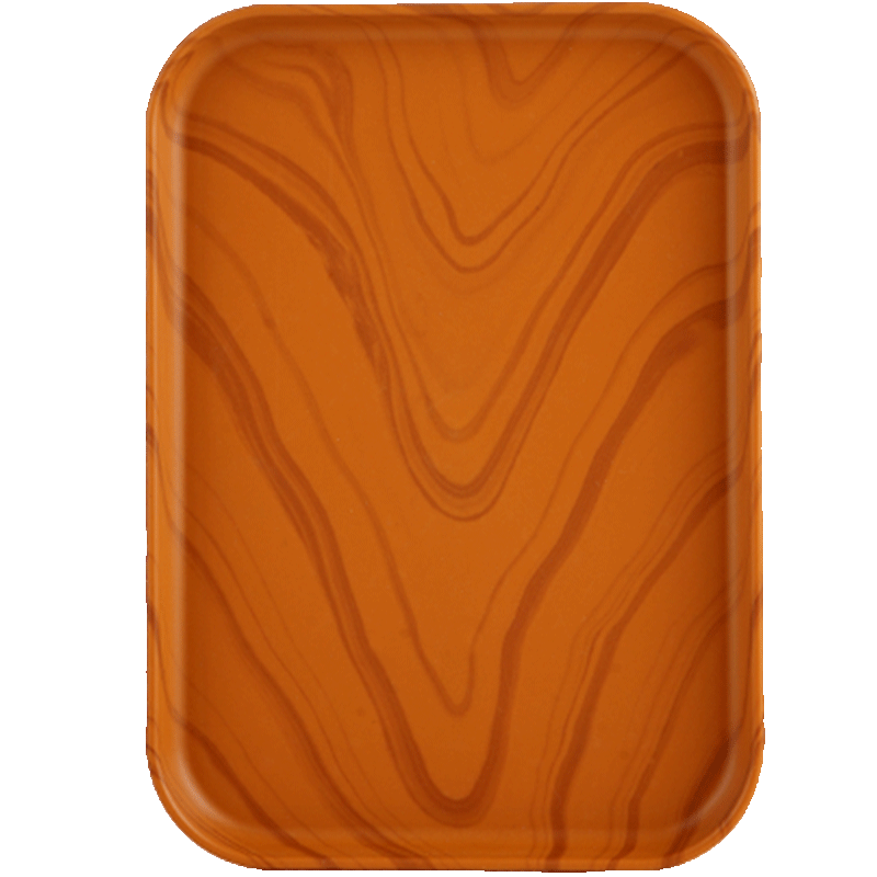CAIZHI Rectangular Tray, Chinese-Style Tea Tray, Household Cup Holder, Fruit Plate, Draining Tray, Wood-Like Texture, Large Size CZ6217
