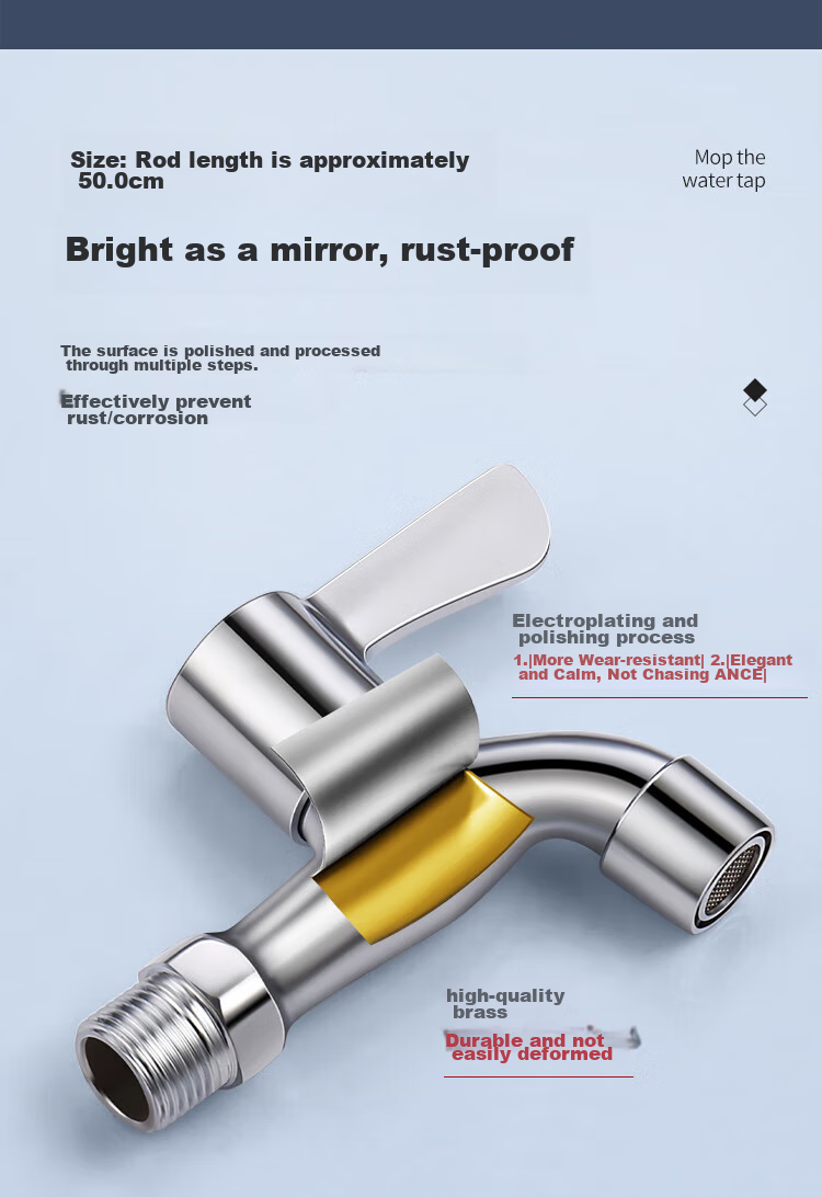 CVBAB Mop Sink Faucet, Single Cold Quick-Open Tap, Extended Faucet for Mop Sink CV3512 5