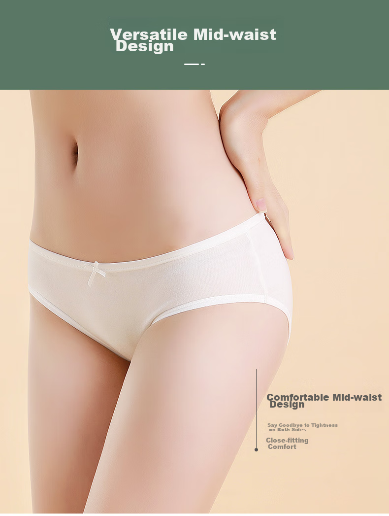 LangSha Women's Underwear, 7 Pieces, Pure Cotton, Large Size, 10A Antibacterial Crotch, Women's Panties, Simple Mid-Rise, Comfortable Triangle Briefs for Wome 10
