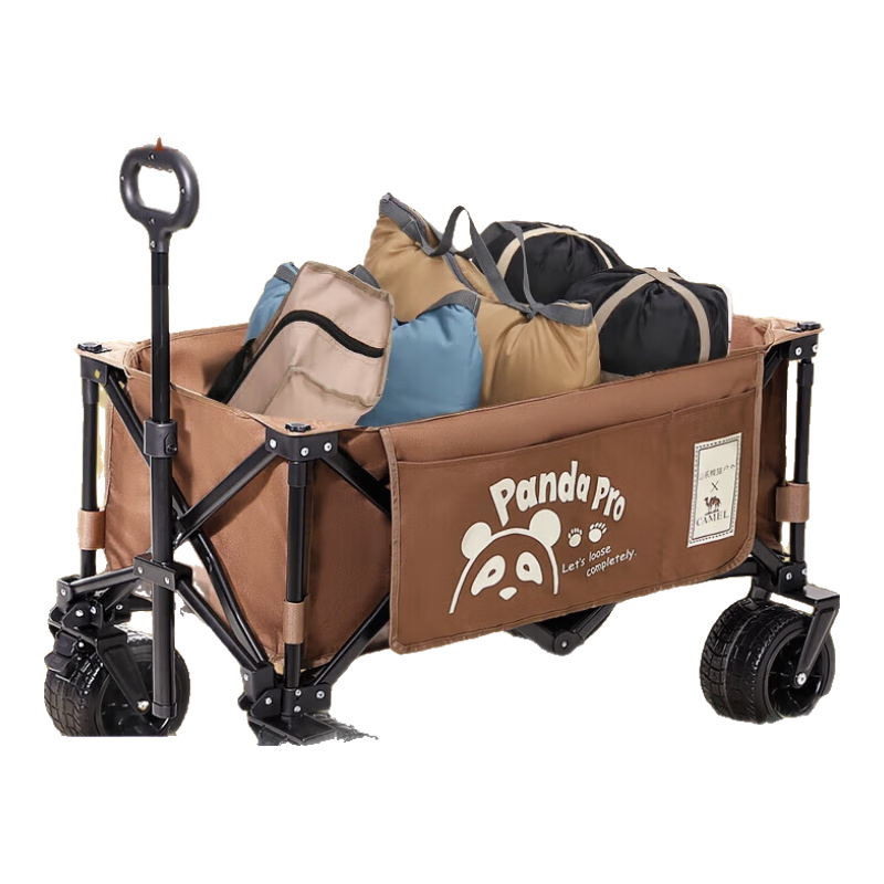 CAMEL Panda Campsite Car Camping Picnic Trailer Grocery Shopping Stroller Dog Walker Trolley with Braking System, Reclining Travel Cart