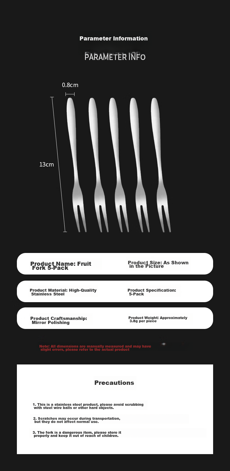 BJ 304 Stainless Steel Mixing Spoon, Long-Handled Stirring Rod, Coffee Spoon, Seasoning Scoop, Ice Cream Spoon, Dessert Honey Spoon, Set of 2 13