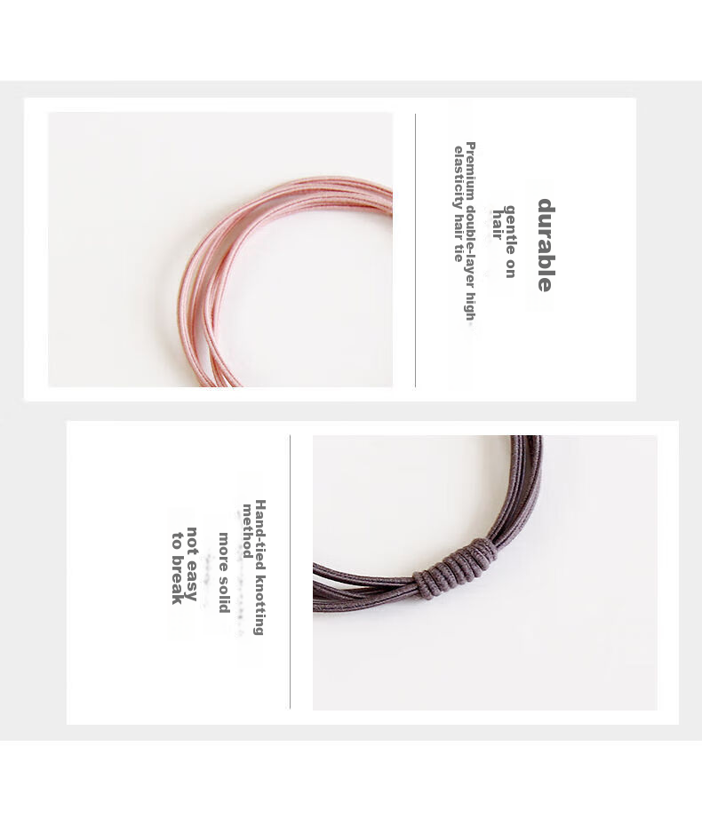 Xiangwan Hair Ties, 10-Pack Mixed Colors, Non-Damaging Hair Bands for Women, Elastic Hair Bands, Ponytail Holders, Rubber Bands, Hair Accessories, Mid-Autumn Festival Gift 8