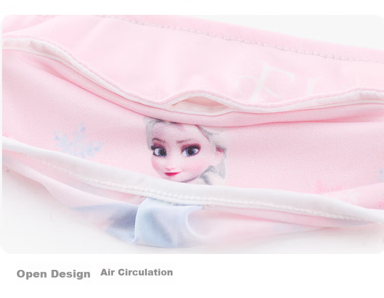 Disney Children's Sun Protection Face Mask, Summer Lightweight Version, Girls' Ice Silk UV-Resistant Sunshade, SP75182 Pink, Size L 17