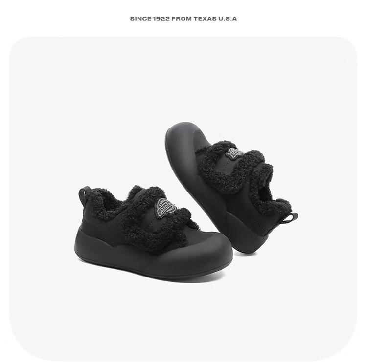 Dickies Children's Cotton Shoes, Winter Fleece-Lined Warm Wear-Resistant Casual Shoes, Kids' Flat Shoes, Trendy Shoes for Girls, Dexun Shoes 19