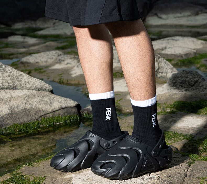 PEAK Taiji Kunpeng Slippers, Summer Thick-Soled Heightening Non-Slip Sandals, Squishy Feeling Sports Casual Beach Shoes, ET42811L 22