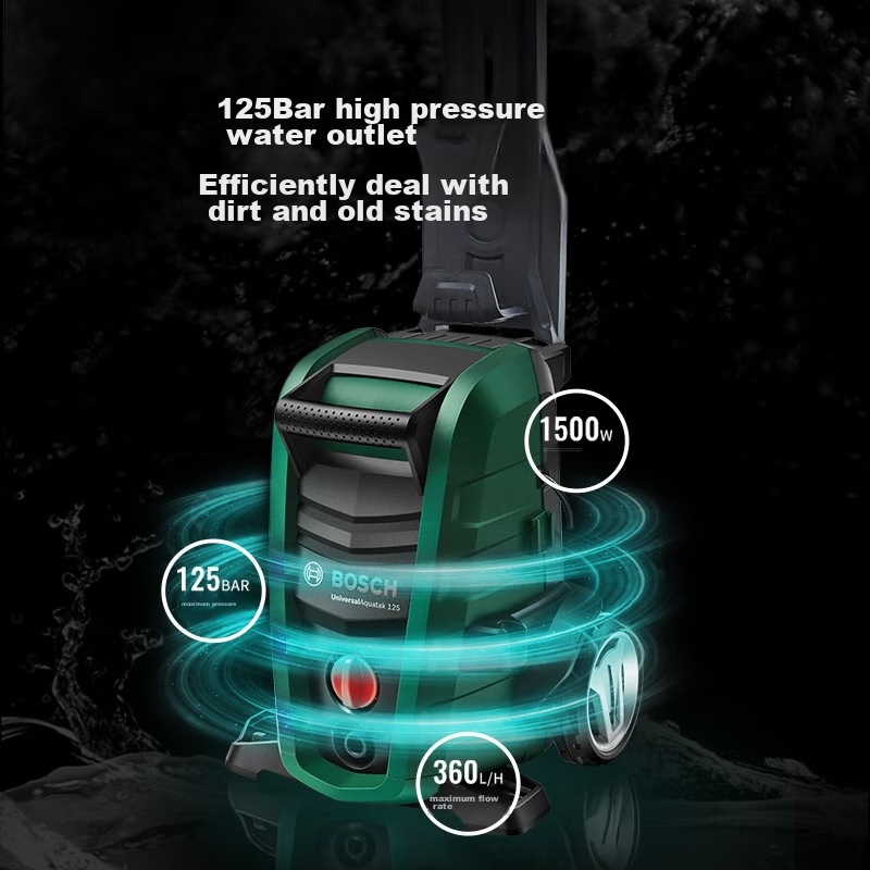 BOSCH UA125 High-Pressure Car Washer, 220V Household And Garden Cleaning Tool, Portable High-Power Water Gun Cleaning Machine