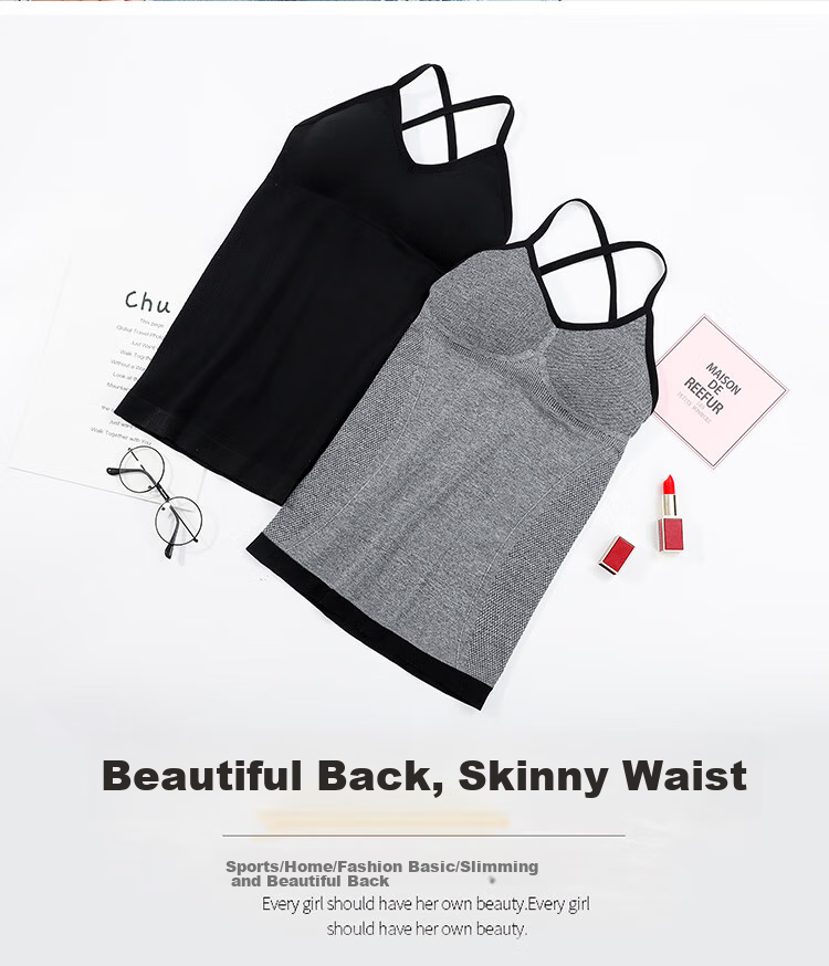 LangSha Women's Cross-Back Camisole, Long Undershirt, Inner Wear, Outer Wear, Trendy, Black, One Size Fits All 4