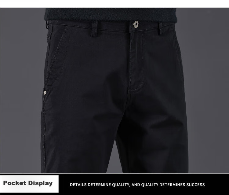 JEEP High-End Men's Casual Pants, New Spring 2026 Style, Loose Straight-Leg, Light Business Pure Cotton Trousers for Me 26