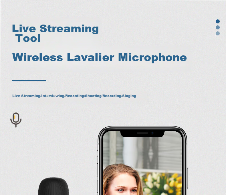 Masentek AP003 Wireless Lavalier Microphone, Douyin Live Streaming Online Class Microphone Recorder, Compatible with Apple Android Type-C Phones Computers 3.5mm Cameras 1