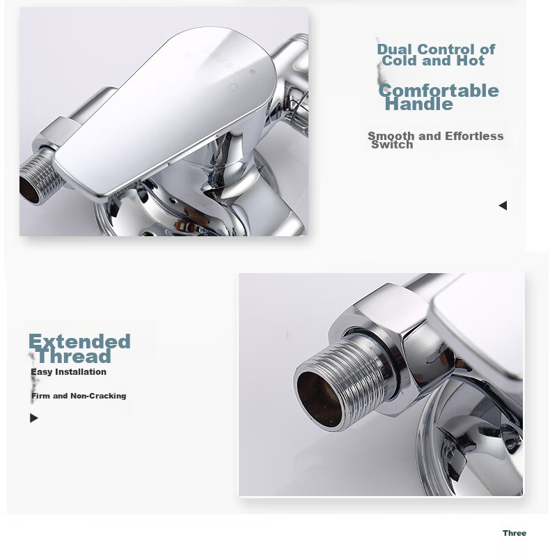 Larsd Surface-Mounted Shower Head Set, Clear Water Pipe Shower System with Copper Body Shower Faucet And Mixing Valve LD5306 16