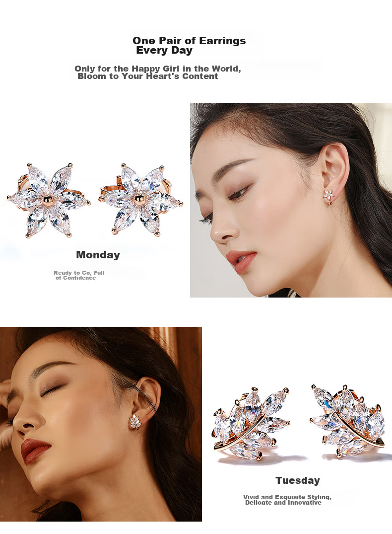 Dairuo No-Earring Ear Clips for Women, One-Week Earrings, Niche Rose Design, Elegant And Slimming, Practical Birthday Gift for Girlfriend 4