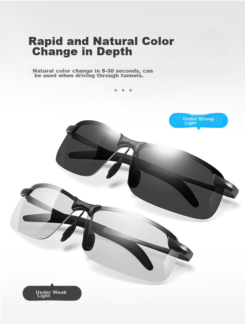 Boliliangpin Upgraded Anti-Blue Light Photochromic Sunglasses for Men, Day And Night Use, Driving Sunglasses, Fishing Goggles, UV Protectio 7