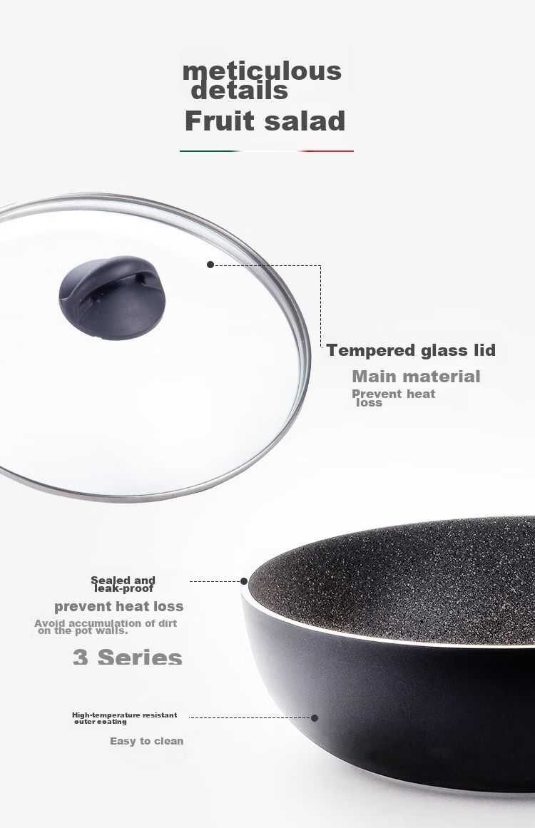 BALLARINI Non-Stick Pan Compatible with Induction Cooker And Gas Stove, Imported Flat Bottom Wok, Large Belly Pan, Stir-Fry Pan, Bologna 28cm 12