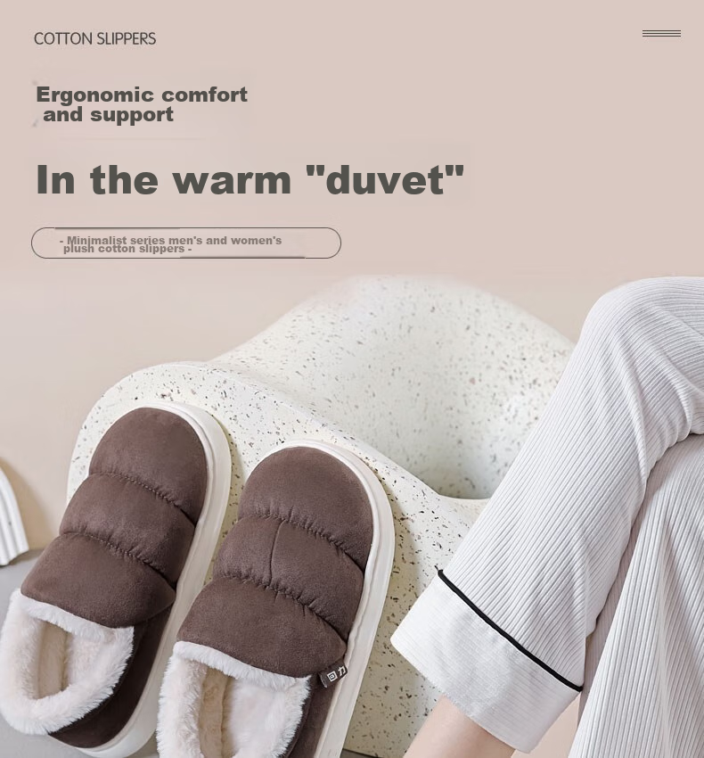 Huili Cotton Slippers with Cotton Lining, Warm And Thick, Suitable for Indoor And Outdoor Wear, Non-Slip, HL0795, Pink, Size 38-39 1