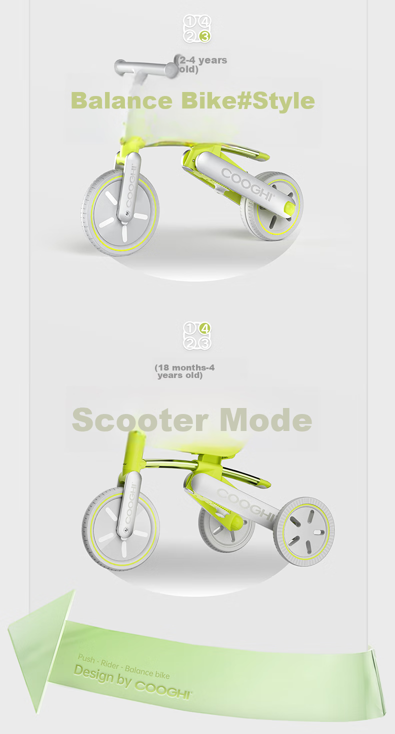 COOGHI Children's Tricycle K3 Pedal Bike for Ages 1-4, Stroller Toy, Foldable Pushchair, 5-In Birthday Gift 9