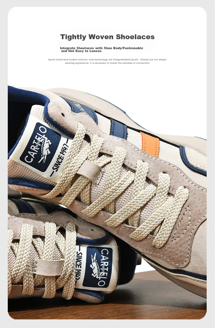 CARTELO Men's New Casual Sports Sneakers, Summer And Autumn Retro Versatile Outdoor Hiking Travel Commuting Dad Shoes 7