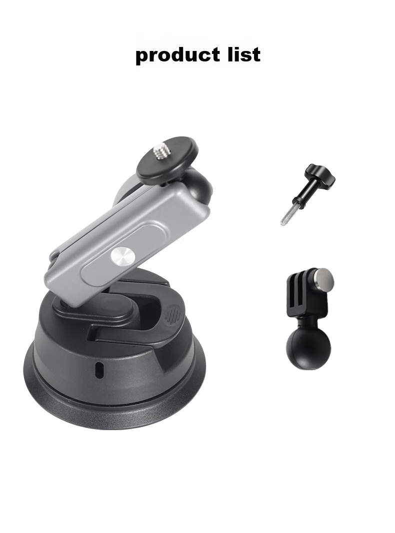 Qiye Car Suction Cup Mount Compatible with Insta360 X4 Panoramic Action Camera, Instax5 Accessories, X3 Car Roof Window, X5 Ceiling Fixed Windshield Mount for Sedans 8