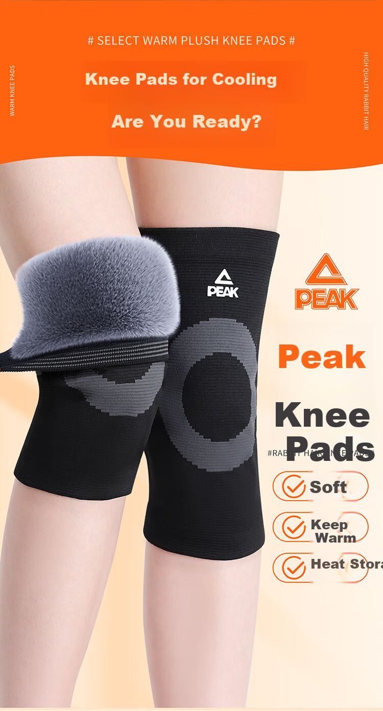 PEAK Warm Knee Pads for Men And Women, Winter Fleece-Lined Thick Non-Slip Anti-Cold Legs for Elderly, Cycling Electric Bike Cold Protection Knee Sleeves 2