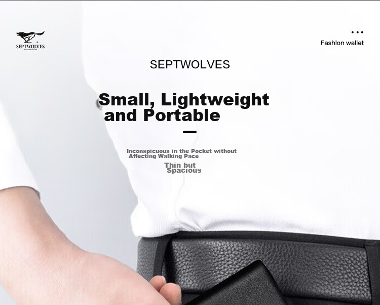 SEPTWOLVES Men's Short Genuine Leather Wallet Card Holder, Practical Anniversary Birthday Gift for Dad Or Husband 11