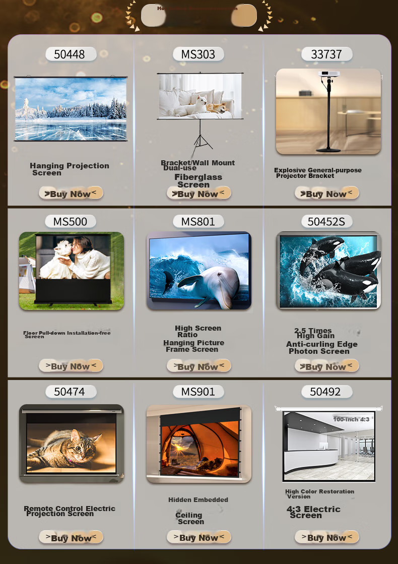 Deli 120-Inch 16:10 (Compatible with 16:9) Remote Control Electric Projection Screen, Compatible with Jianuo, XGIMI, Dangbei Projectors, Projector Screen 50443 1