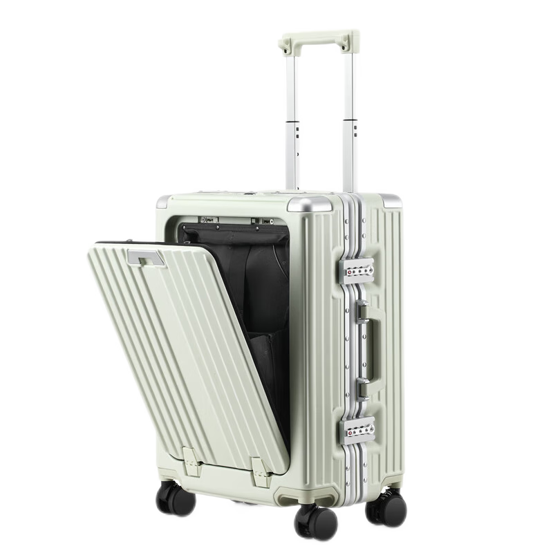 Dream Traveler Business Suitcase with Spinner Wheels, Front Opening Luggage for Men And Women, Password Lock, Travel Case, 20-Inch Vanilla Milkshake Color
